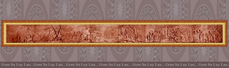 Chuyển thể bằng gốm bức tranh: Trúc Lâm Đại Sỹ Xuất Sơn Chi Đồ . MS: 073
